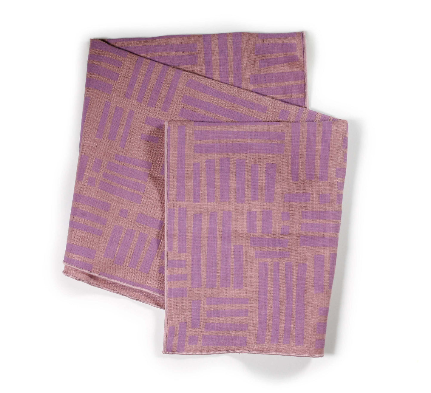 'Maze' 100% Linen Tea Towel in Amethyst