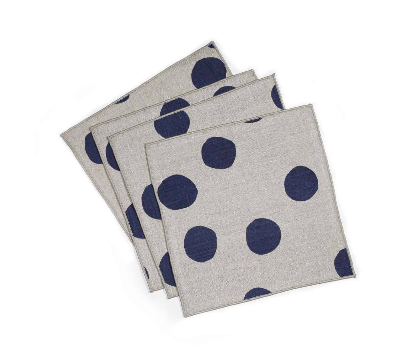 'Scatter' Hand-Printed Cocktail Napkins in Indigo, Set of 4