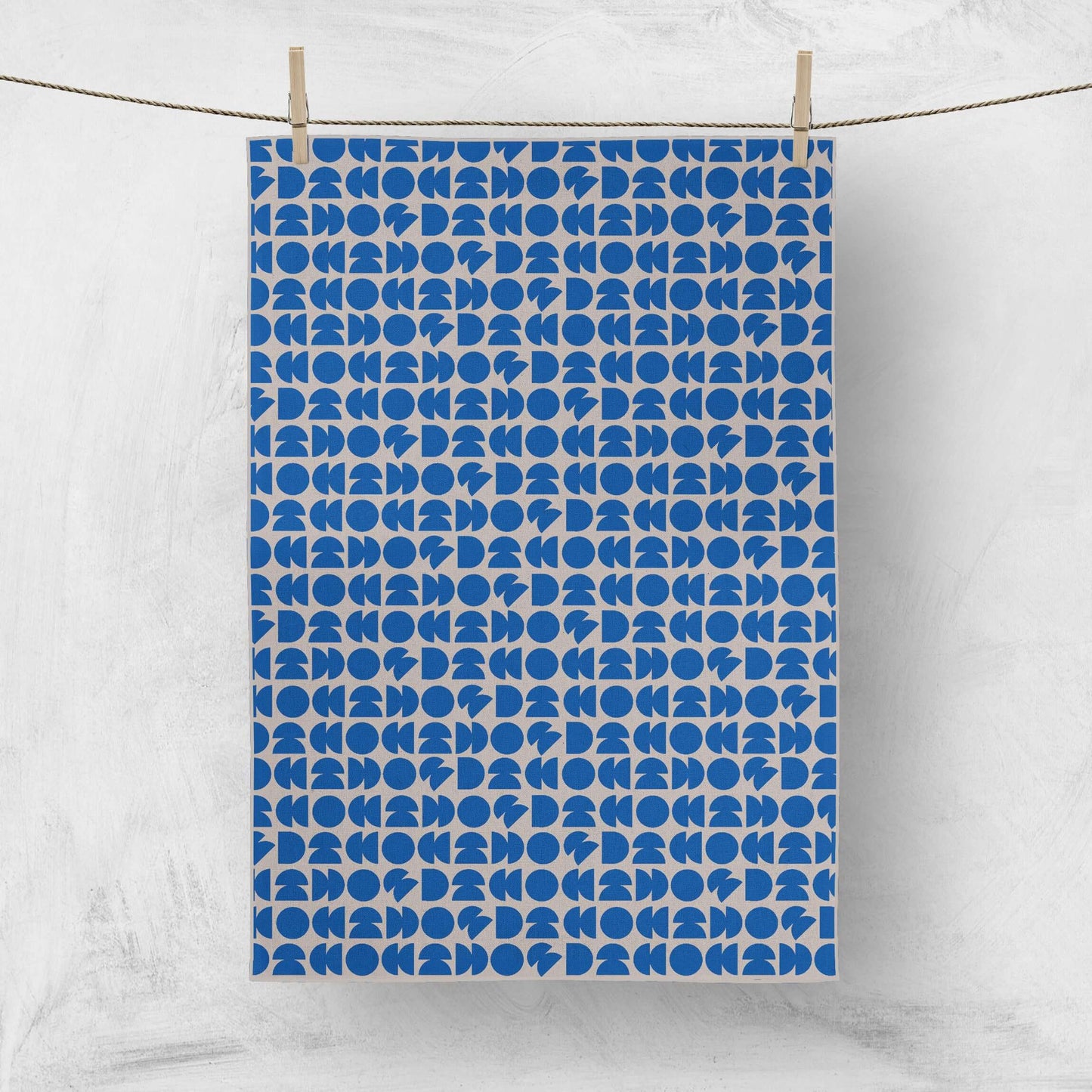 NEW Circle Study print - 100% linen Tea Towel