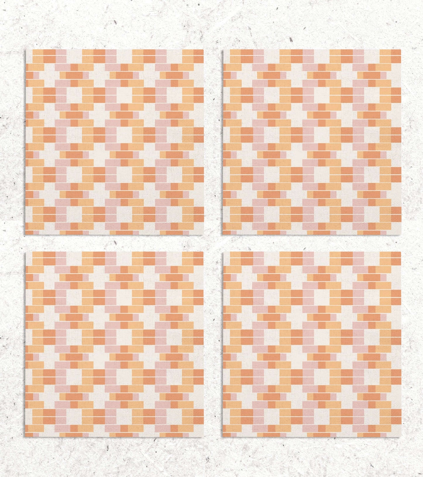 New Lattice Print - 100% Linen Cocktail Napkins, set/4